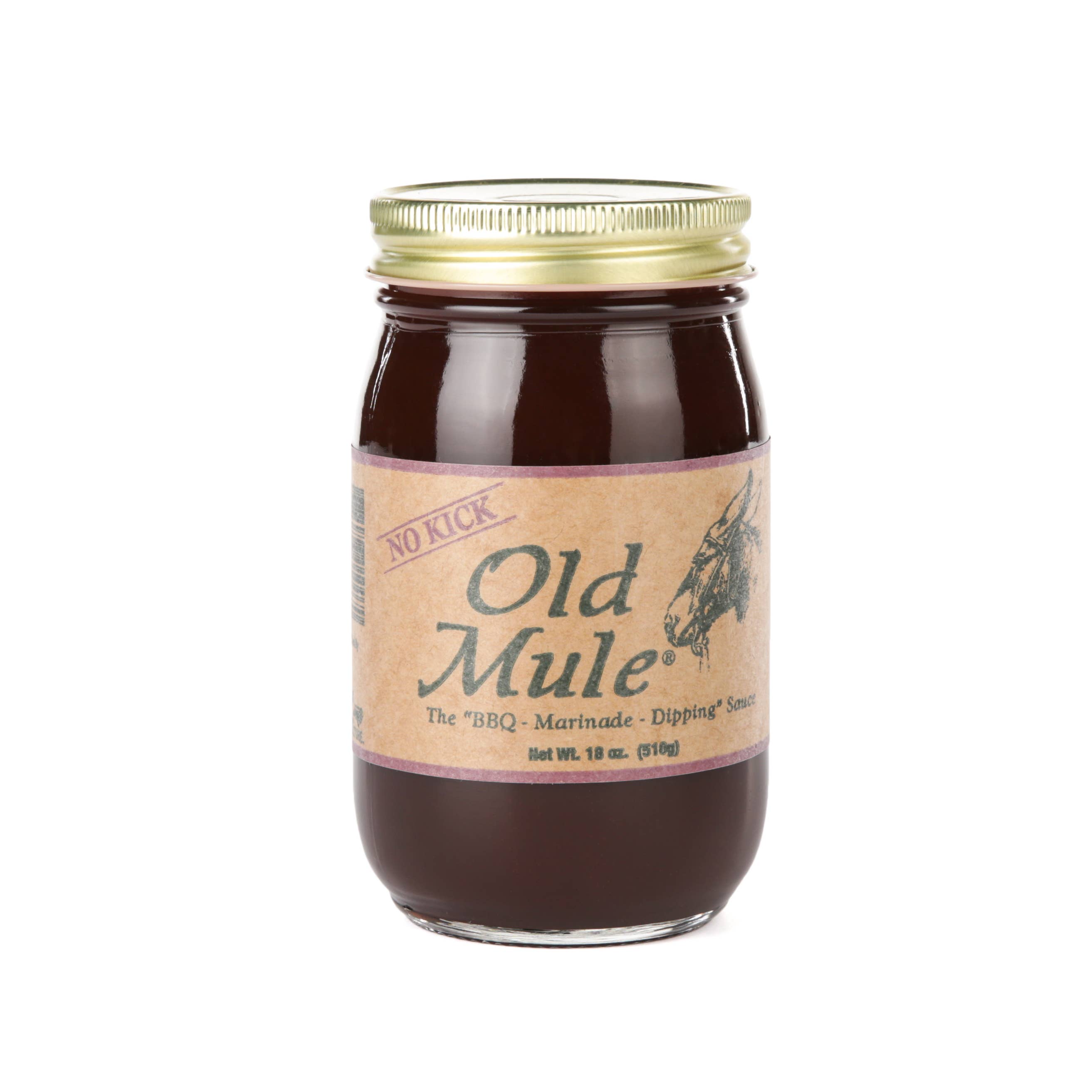 Old Mule Sauces - Wholesale BBQ Sauce - 4 - No-Kick Jar Old Mule BBQ Sauce