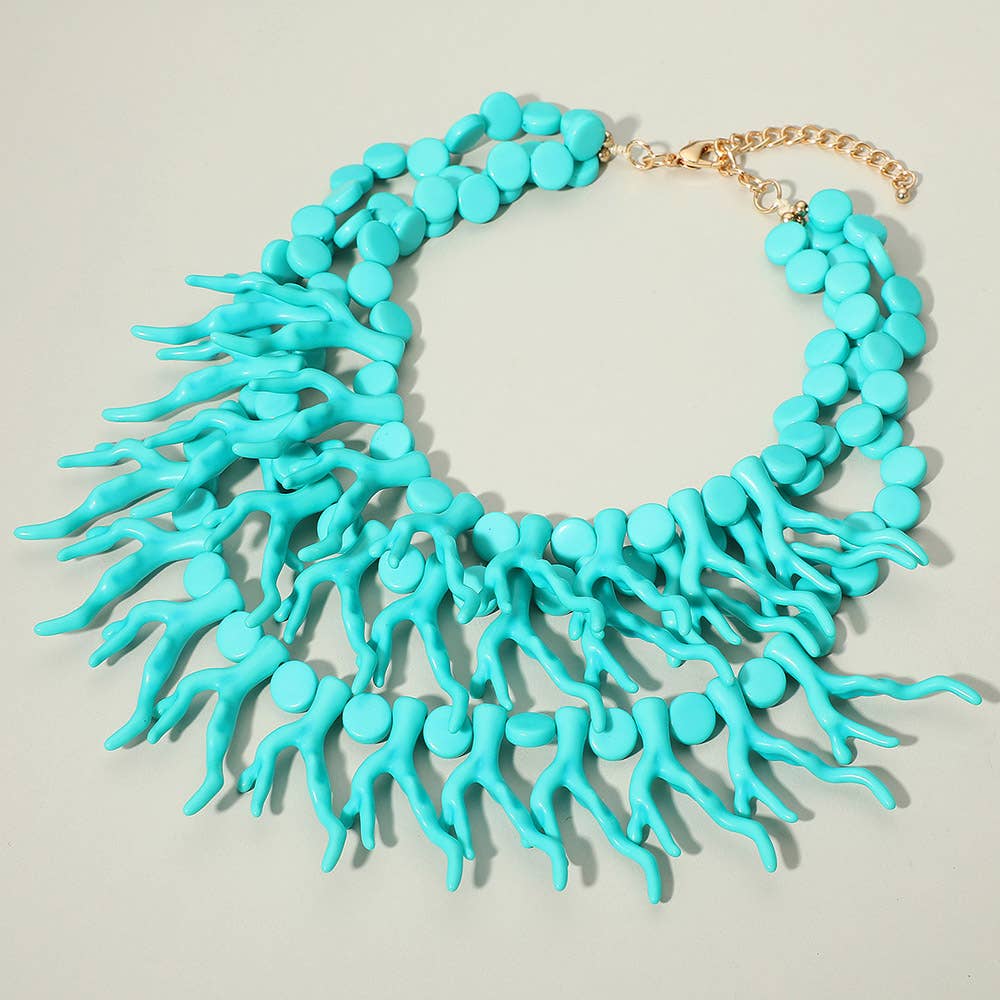 Sensibling Corp. - Wholesale Bib Necklace - Bold Layered Coral Statement Necklace6