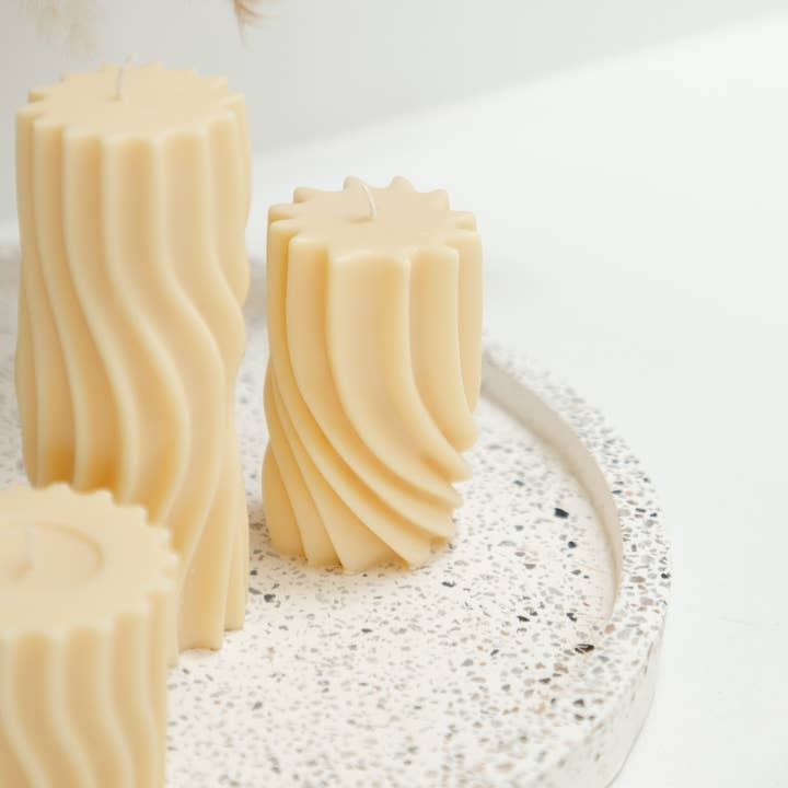 Iconic Candles - Wholesale Pillar candle - Remi Wavy Pillar Candle Medium1