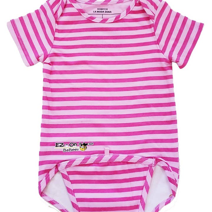 Ez-on Babeez™ — Frühling & Sommer — Rosa Streifen — Babybody für den Großhandel von EZ-On BaBeez