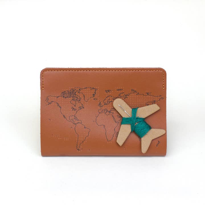 Chasing Threads - Wholesale Passport Case - Unisex - Stitch Where You've Been Passport Cover Kit - Brown Leather