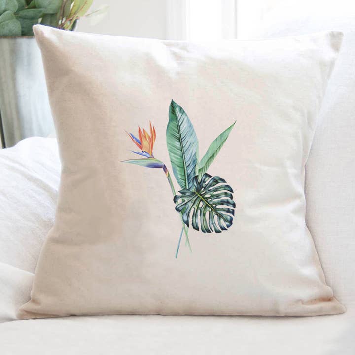 Tropical Plants - Square Canvas Pillow for wholesale by Cottage Shore