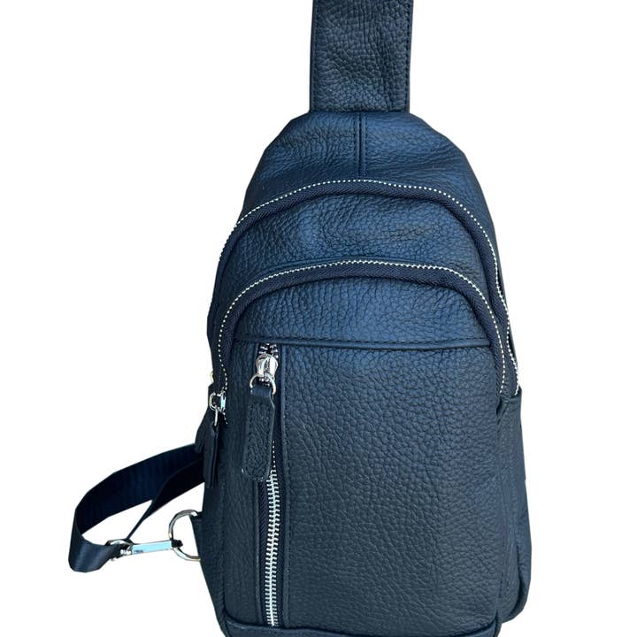 Roma Leathers, Inc. - Wholesale Crossbody Bag - Women's - W009Cowhide leather Sling bag with adjustable shoulder strap