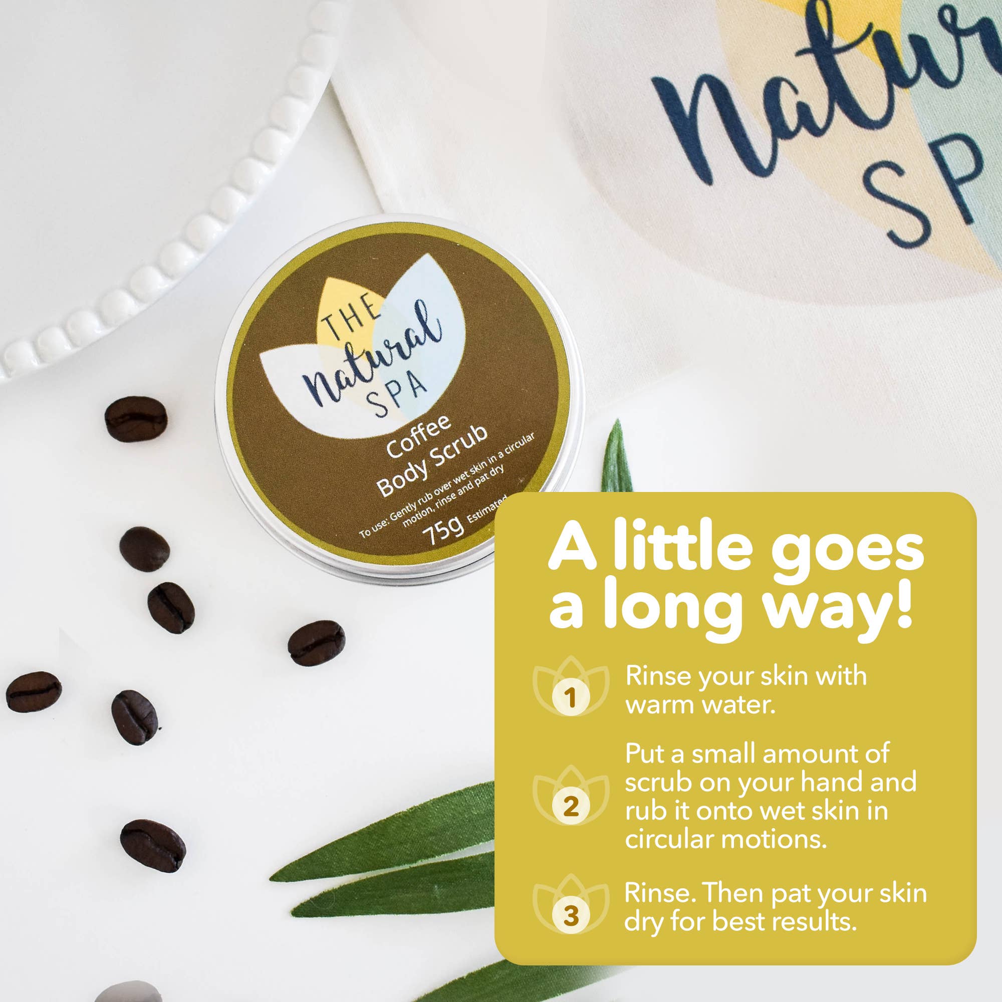 The Natural Spa Cosmetics – Großhandel Körperpeeling – Natürliches Körperpeeling mit Kaffee, Dose 75 g, Briefkasten6