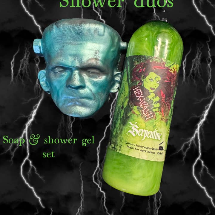 Horror shower duos Frankenstein soap & showergel for wholesale by Hexbomb ltd