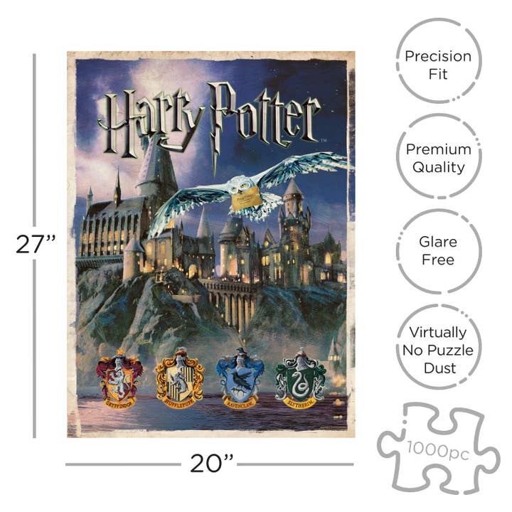 AQUARIUS, GAMAGO, ICUP, & ROCK SAWS by NMR Brands - Wholesale Puzzle - Adult - Harry Potter Hogwarts 1000 Piece Jigsaw Puzzle
