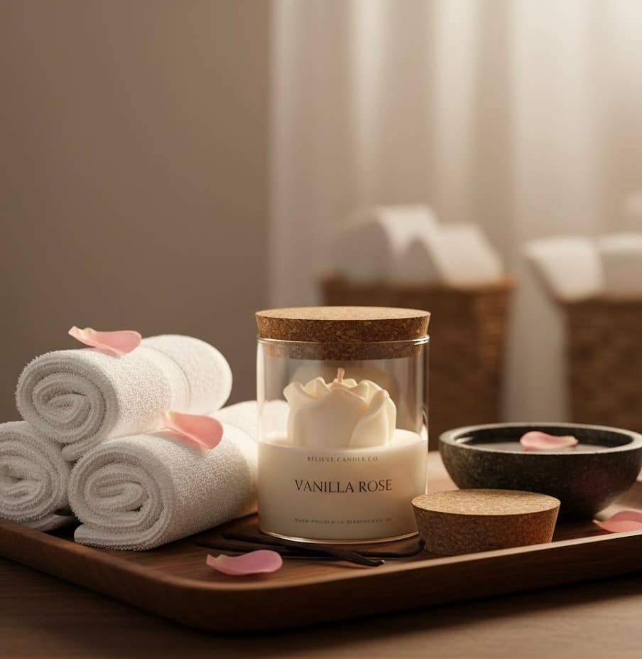 Believe Candle – wholesale Novelty candle – Vanilla Rose Candle2