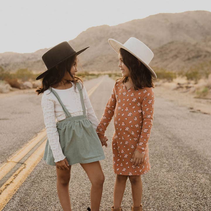 The Modern Cactus Co - Wholesale Kids Hat - Kids - Kids Child Unisex Vegan Suede Boater Hat5