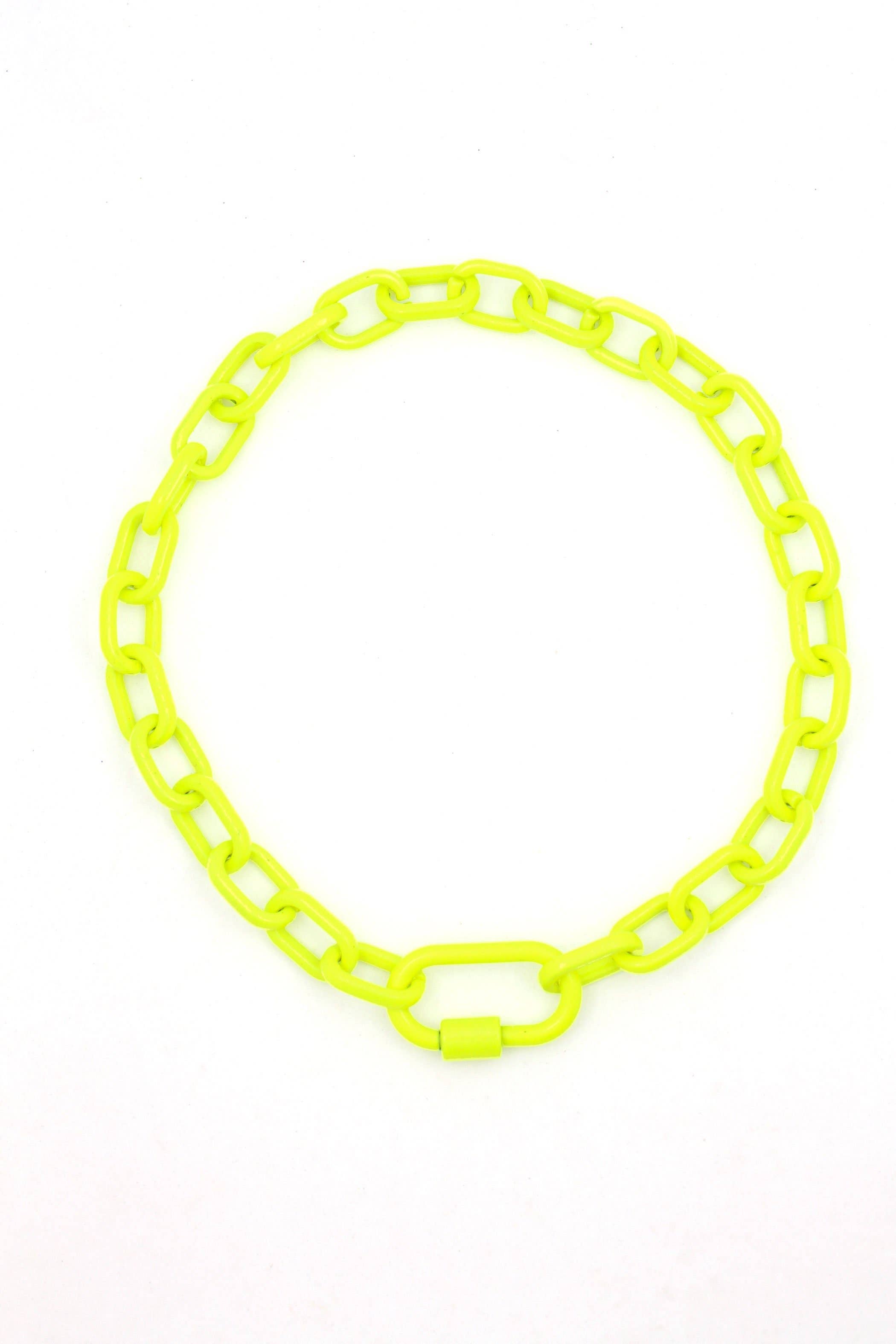 Woman Shops World - Wholesale Link & Chain Necklace - Luxe Link Enamel Chain Necklace, Assorted Colors3