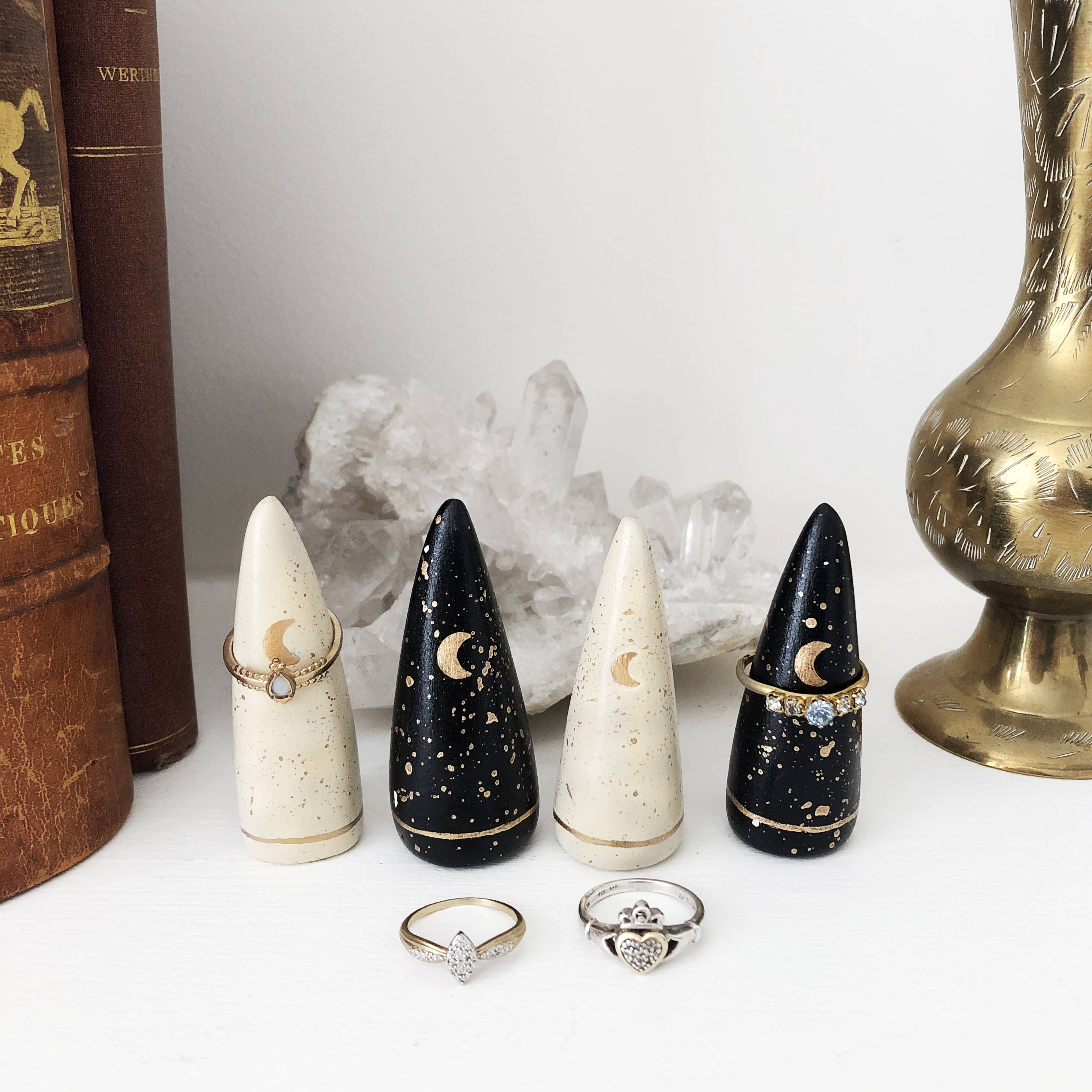 The Flow Design - Wholesale Jewelry Stand & Display - Celestial Ring holders, Clay Ring Cone, Witchy decor8