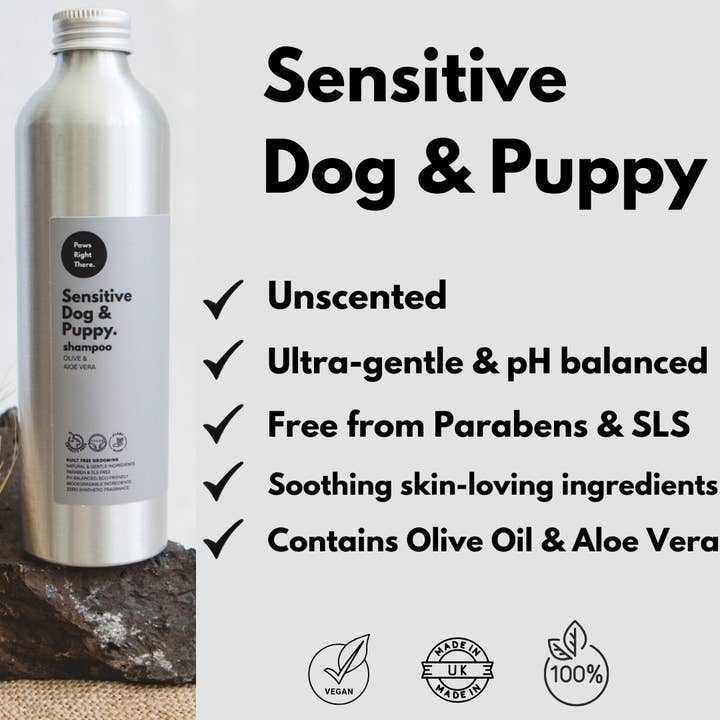 Paws Right There - Luxury Pet Care and Gifting - Venta al por mayor Champú - Perros - Champú para cachorros | Champú para perros sensibles | Natural de oliva y aloe4