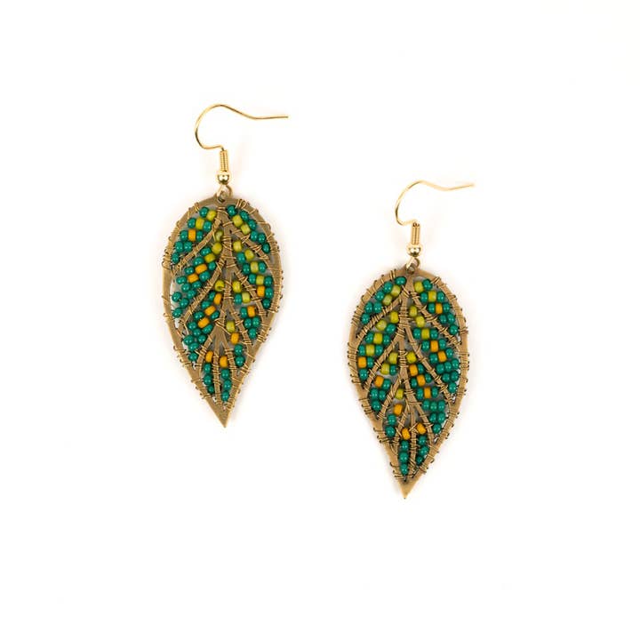 Altiplano - Wholesale Dangle Earrings - Beaded Leaves Earring