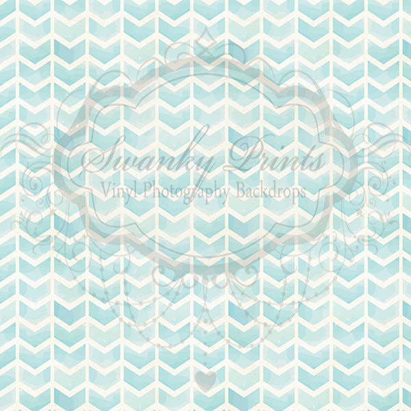 9ft x 6ft Vinyl Photography Backdrop / Painted Blue Chevron for wholesale by Swanky Prints