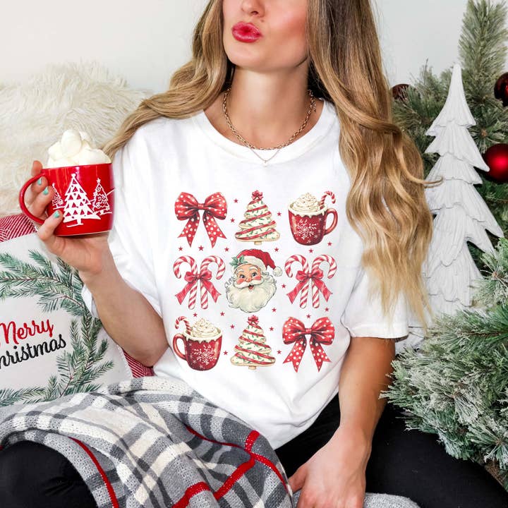 Vintage Christmas Collage Wholesale Comfort Color Graphic Tee - Quick Shipping for wholesale by Limeberry Designs