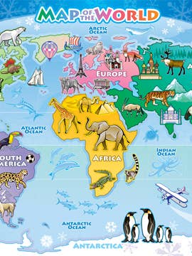 World Map 35 Piece Jigsaw Puzzle in a Tray for wholesale by Cheatwell Games