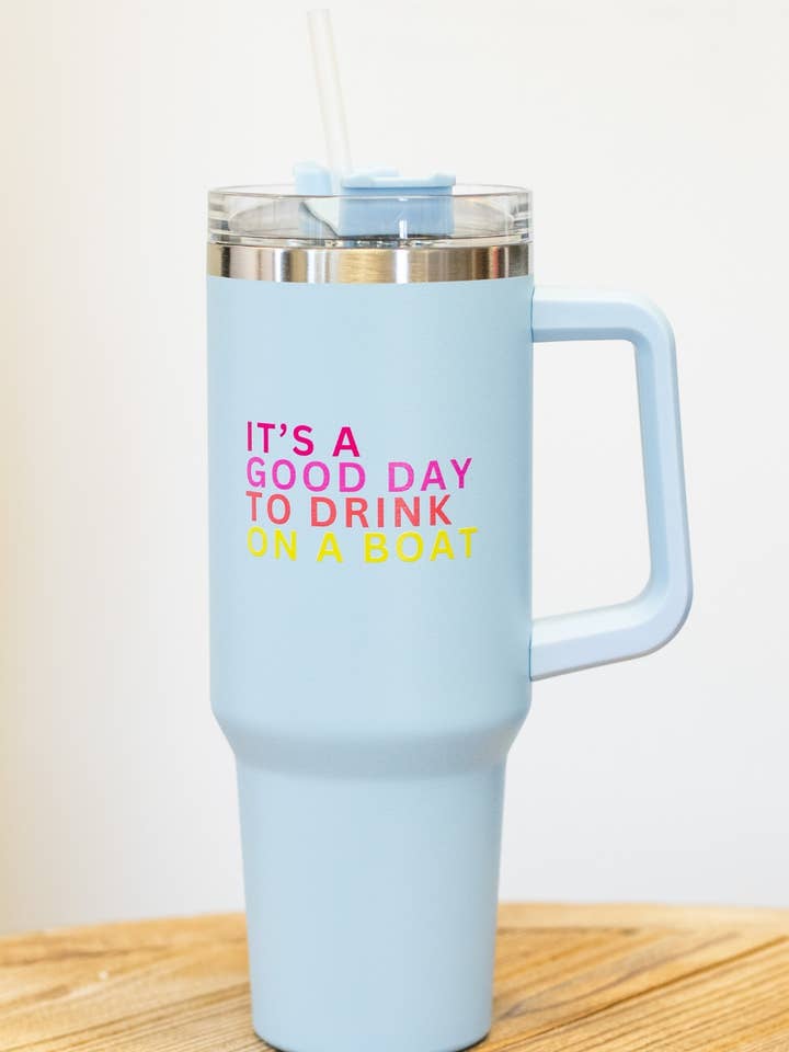 40oz Ljusblå Dryck På En Båt Tumbler för wholesale av Panache Apparel Co.