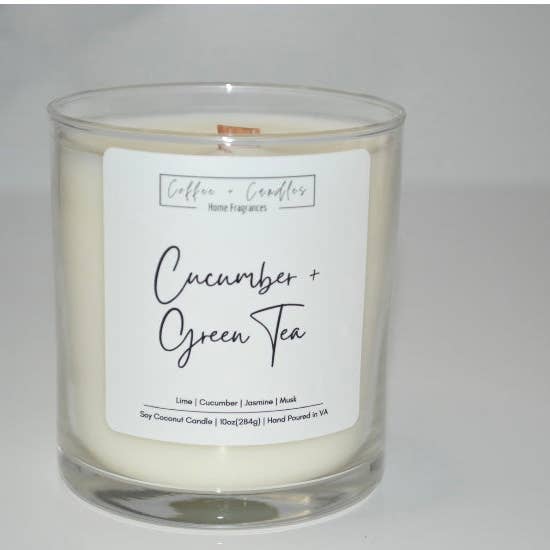 Cucumber + Green Tea Candle for wholesale by Coffee + Candles LLC