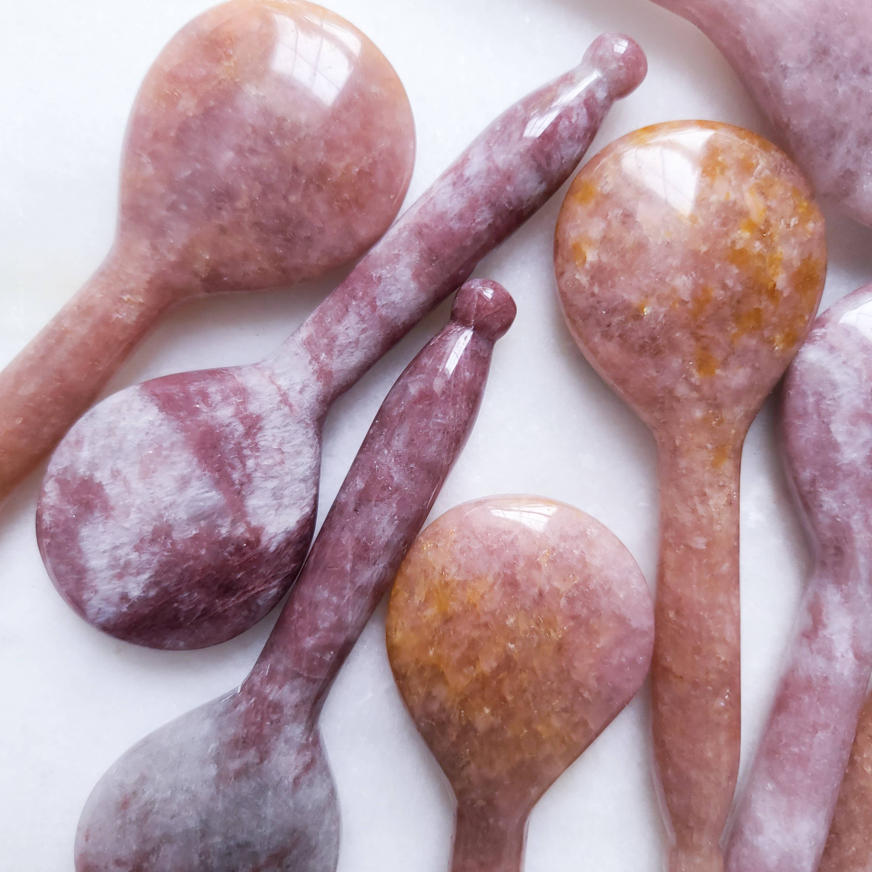 Wilder North - Wholesale Gua Sha Tool - Strawberry Quartz Gua Sha Spoon1