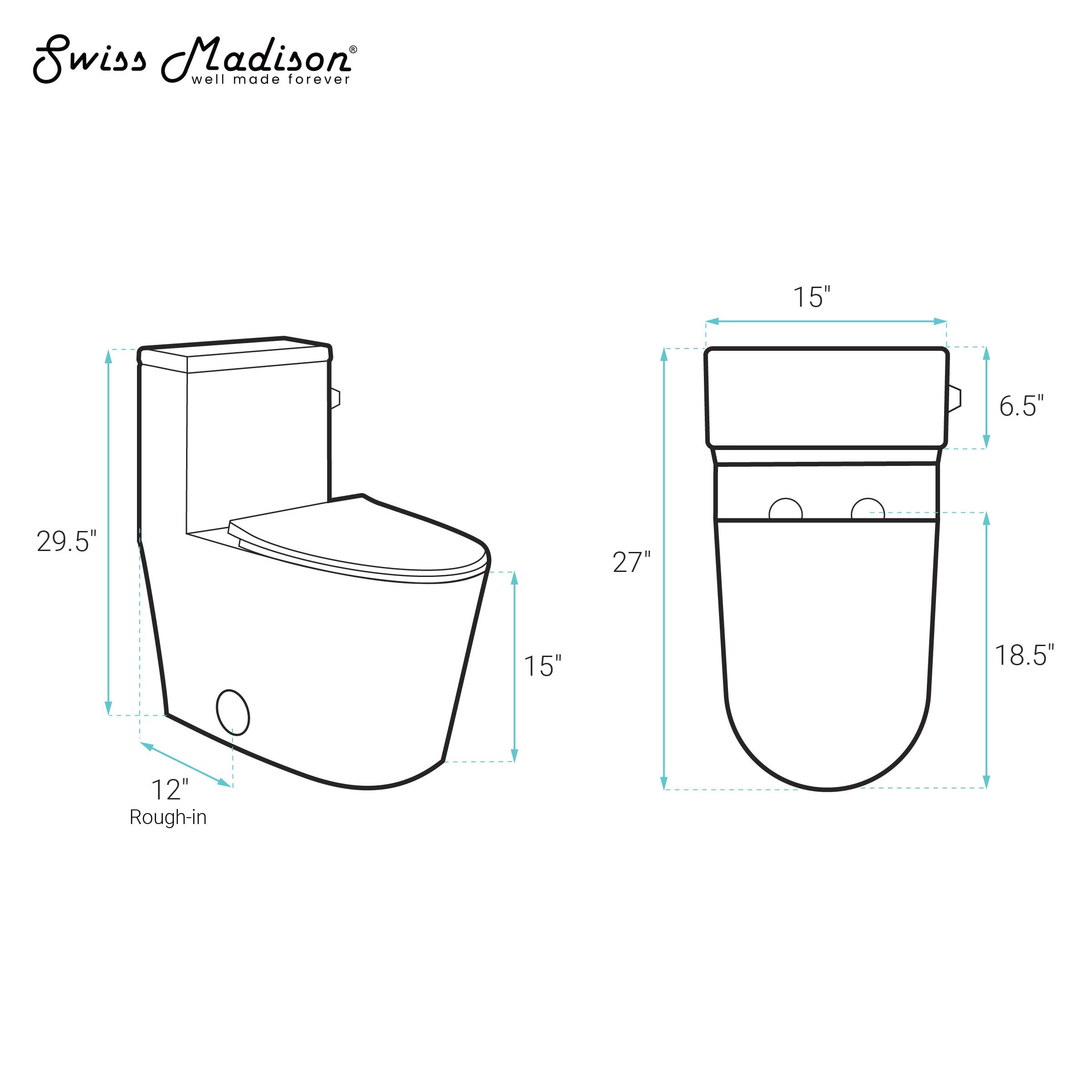 Swiss Madison - Wholesale  - Liberte 1-PC 12" 1.28 GPF Right Flush ADA Toilet in5