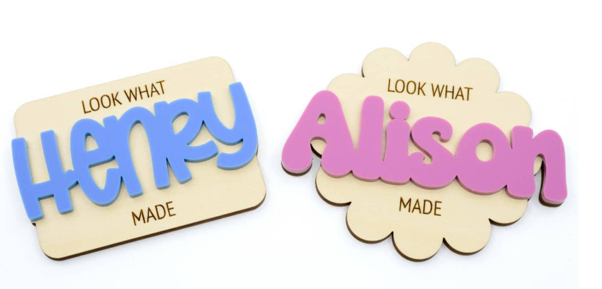 OBX Prep – Großhandel Magnete – Personalisierte "Schau, was [Benutzerdefinierter Name] gemacht hat!" Holzmagnete0