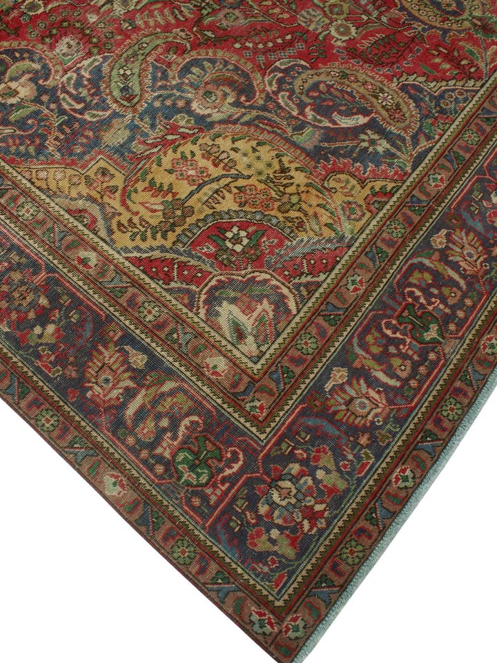 Tapis Fine VTG Amadita rouge/bleu marine, 9'8" x 12'10" pour la vente par Noori Rug