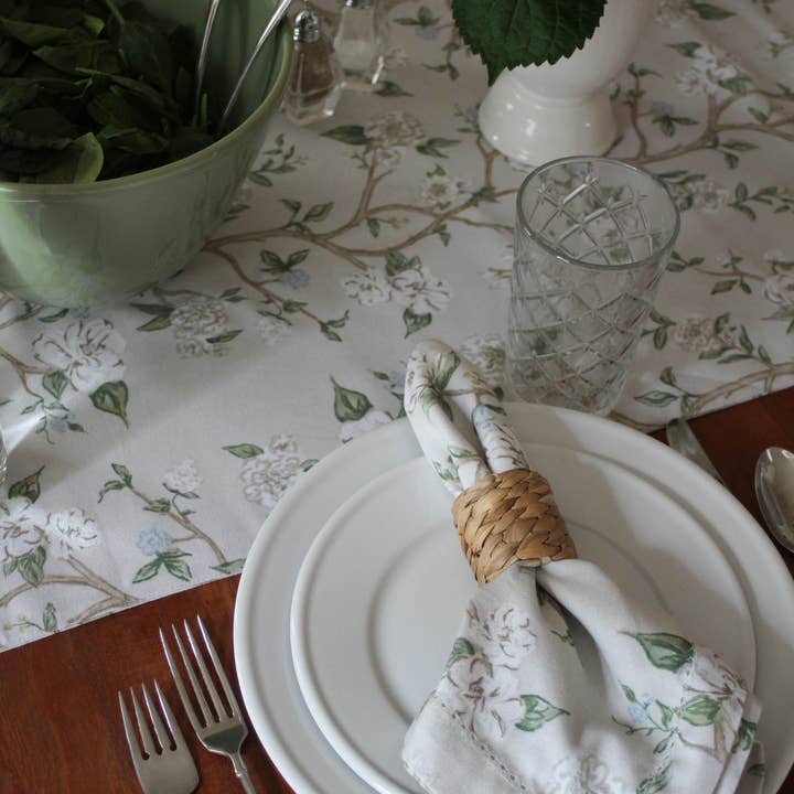 Camellia Floral Dinner Napkins, Set of Four for wholesale on Faire6