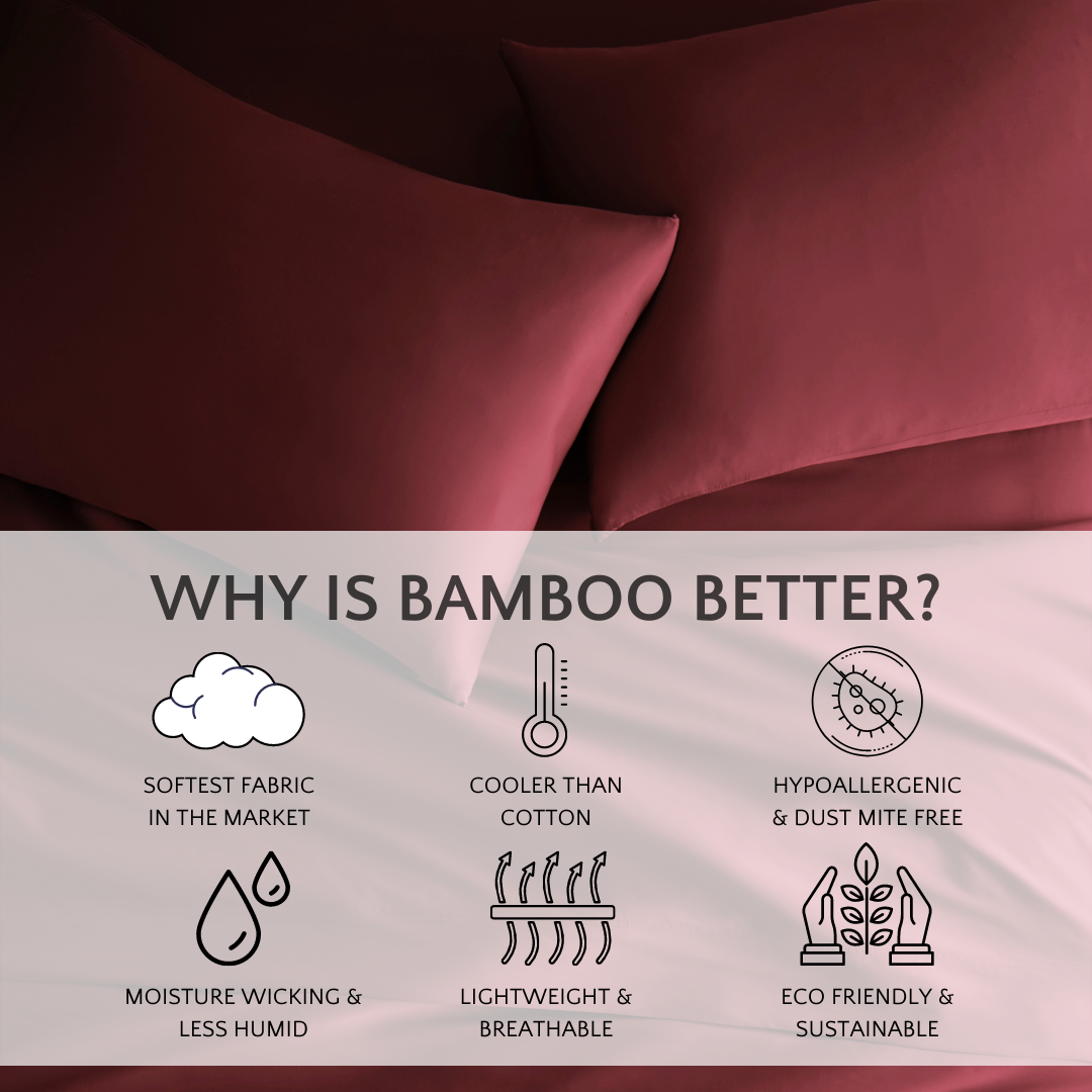 Bamboo Is Better - Wholesale Bedding Pillowcase/Sham - Signature Bamboo Viscose Pillowcase Set - RUBY RED5