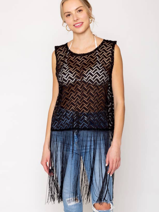 Crochet Poncho with Fringe for wholesale by Do Everything In Love®