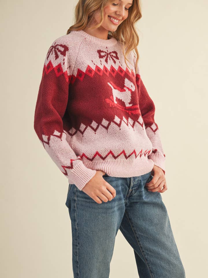 &MERCI - Wholesale Knit Sweater - Women's - DOG MOTIF SWEATER PULLOVER MSW1122218