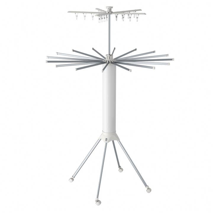 White Foldable Clothes Drying Rack Double-Tier Aluminum for wholesale on Faire7