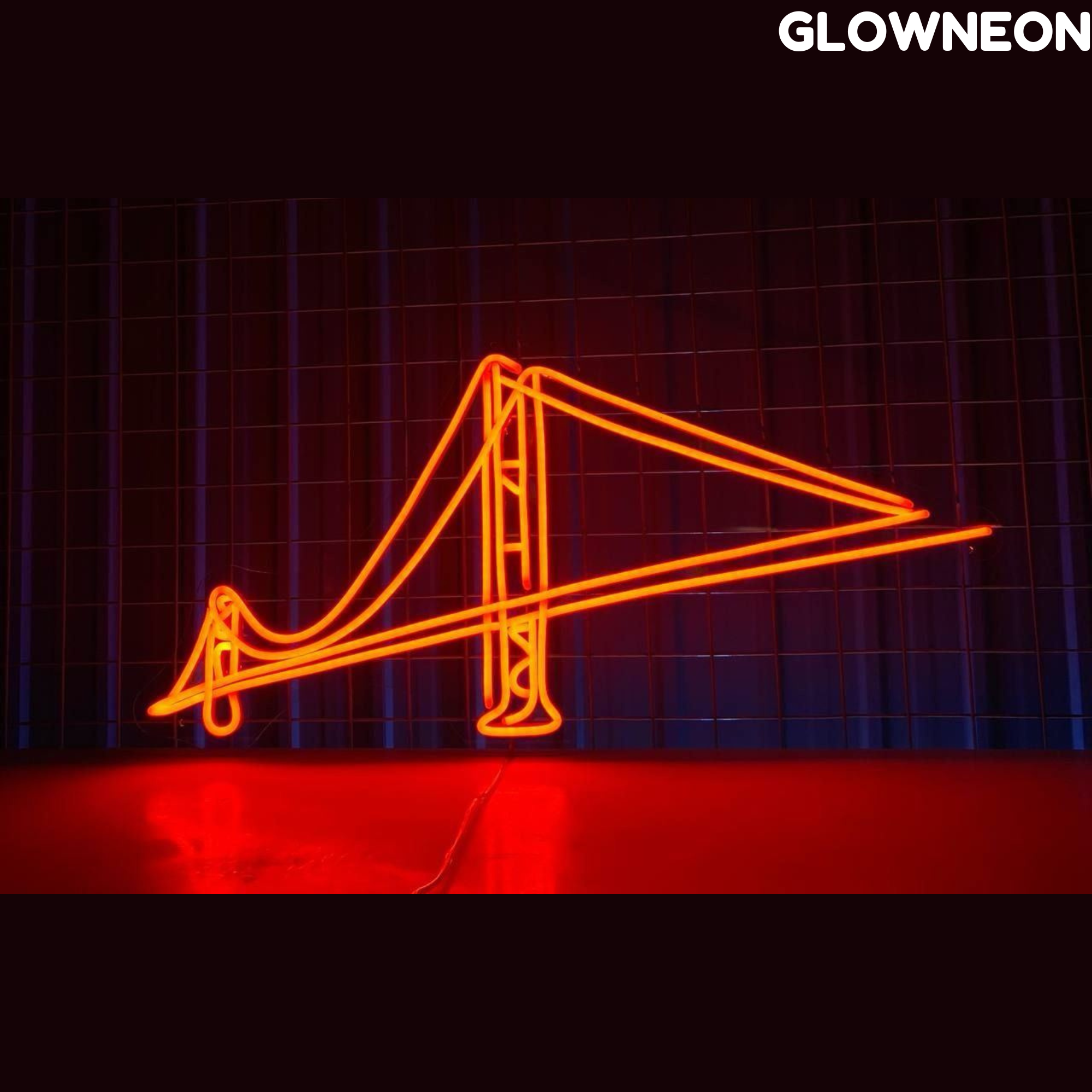 Glow Neon - Wholesale Neon Sign - Golden Gate Bridge Neon Sign, US Golden Gate Bridge Led Sign0