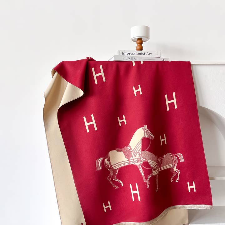 Winding River - Wholesale Wrap - Women's - Equestrian Red / Cream Stable Reversible Wrap1