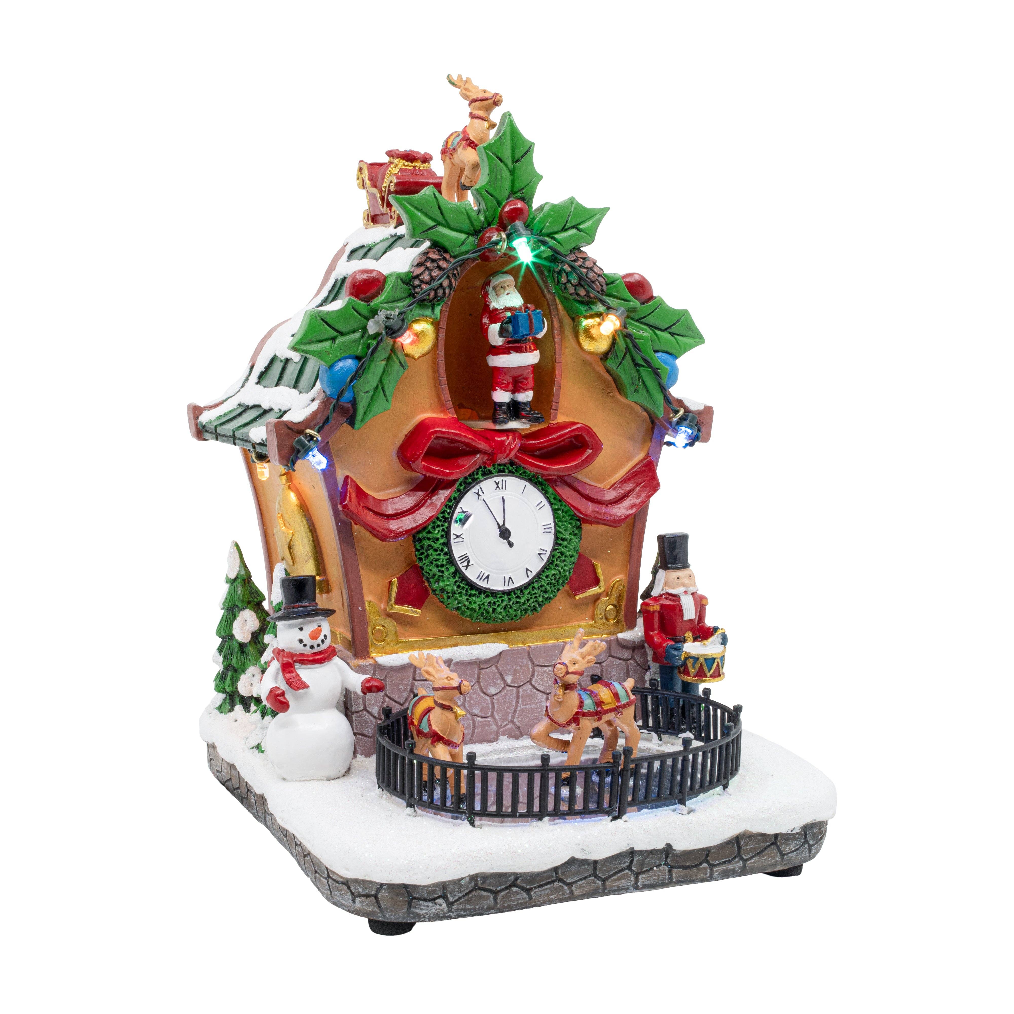 multicolor Christmas Village - Holiday Cuckoo Clock Santa for wholesale on Faire1