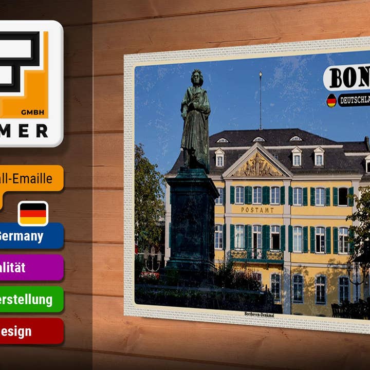 Femer - Wholesale Sign - Wooden sign cities Bonn Beethoven monument architecture 30x20 cm sign2