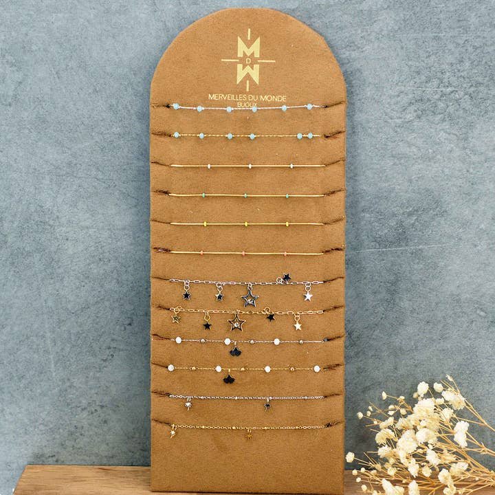 Merveilles du Monde - Wholesale Jewelry Set - Cards of 12 ankle chains