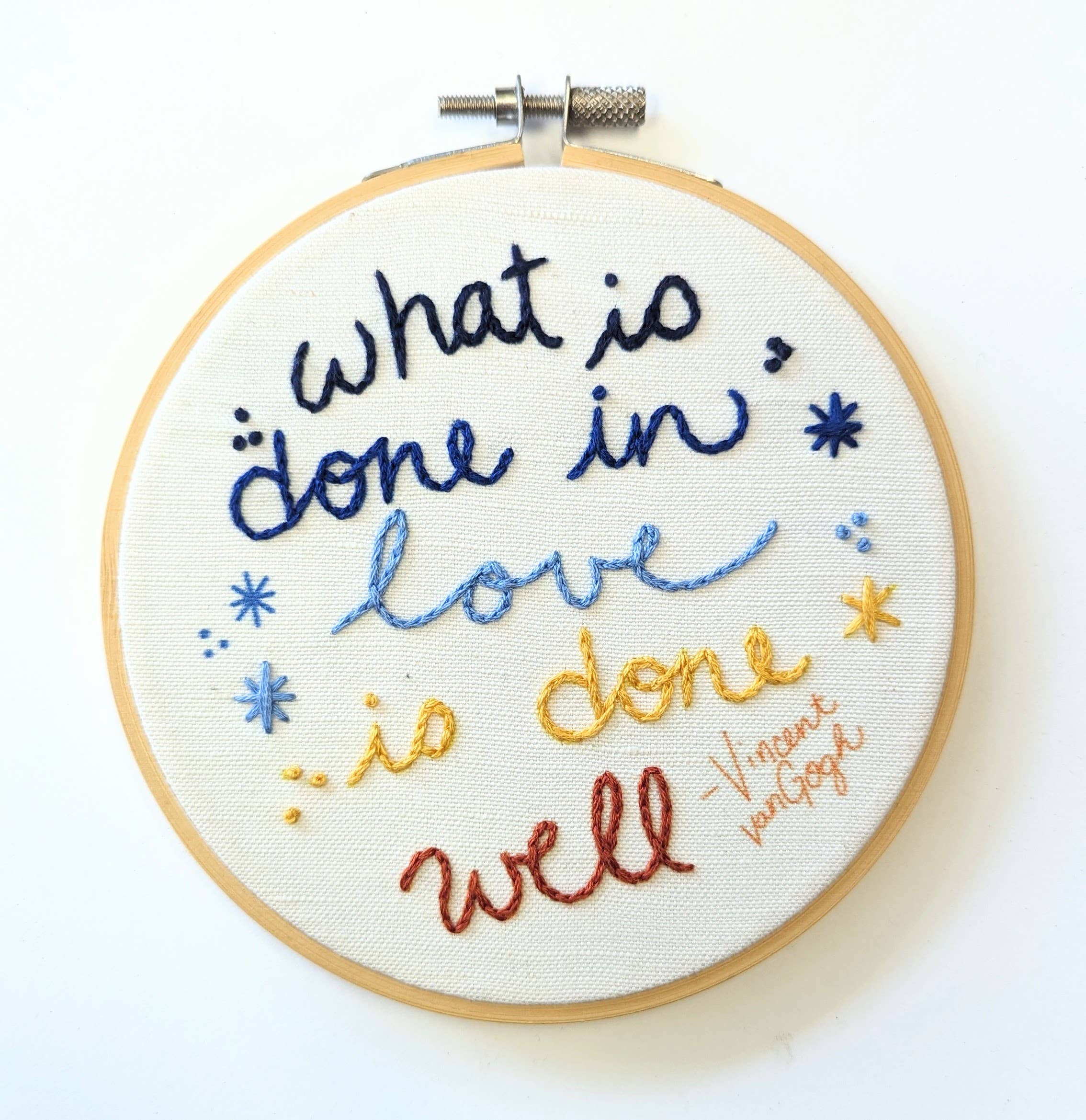 REMOVED BRAND - Wholesale Embroidery/Cross Stitch Supplies - Van Gogh Quote Embroidery Kit