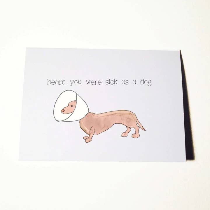 Sick as a Dog Get Well Carte pour la vente par ratbone skinny + the oddball club