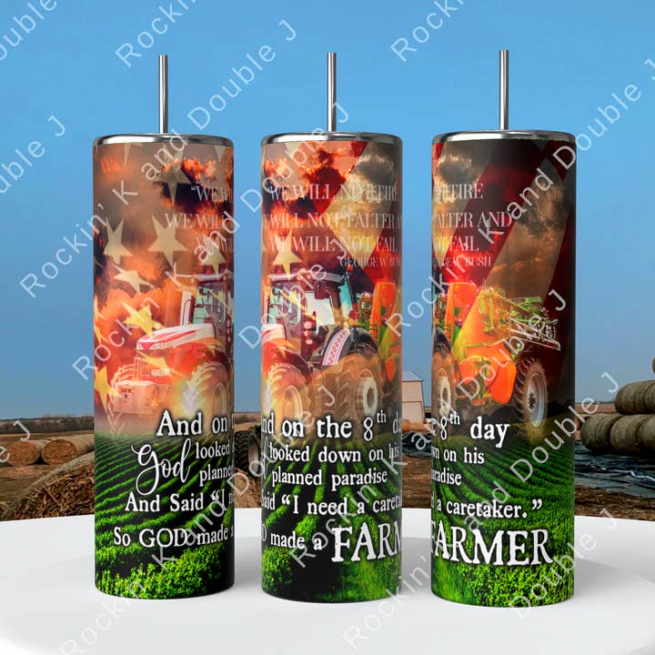God Made A Farmer Tumbler for wholesale by Rockin K and Double J
