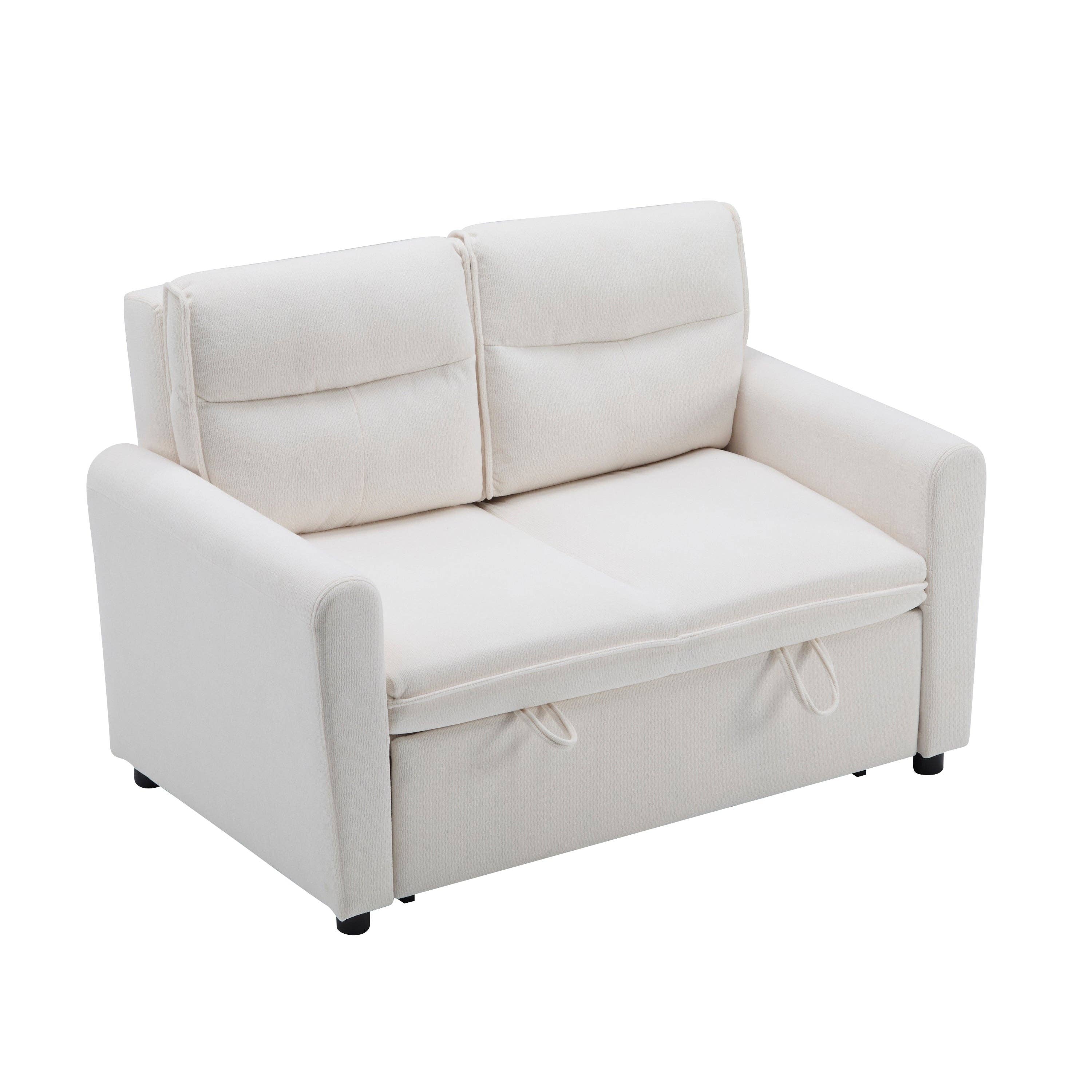 Urban Meuble - Wholesale Sofa - Light beige velvet 2-seater convertible sofa bed, 5-position backrest RIDGEGLEN29