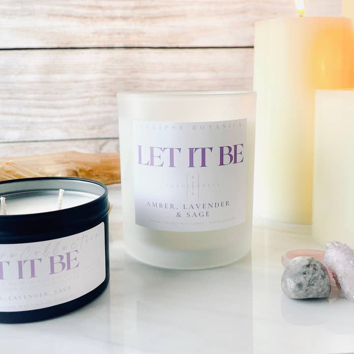 Luxus-Kerze „Let It Be“, weißer Salbei und Lavendel für den Großhandel von Eclipse Botanica