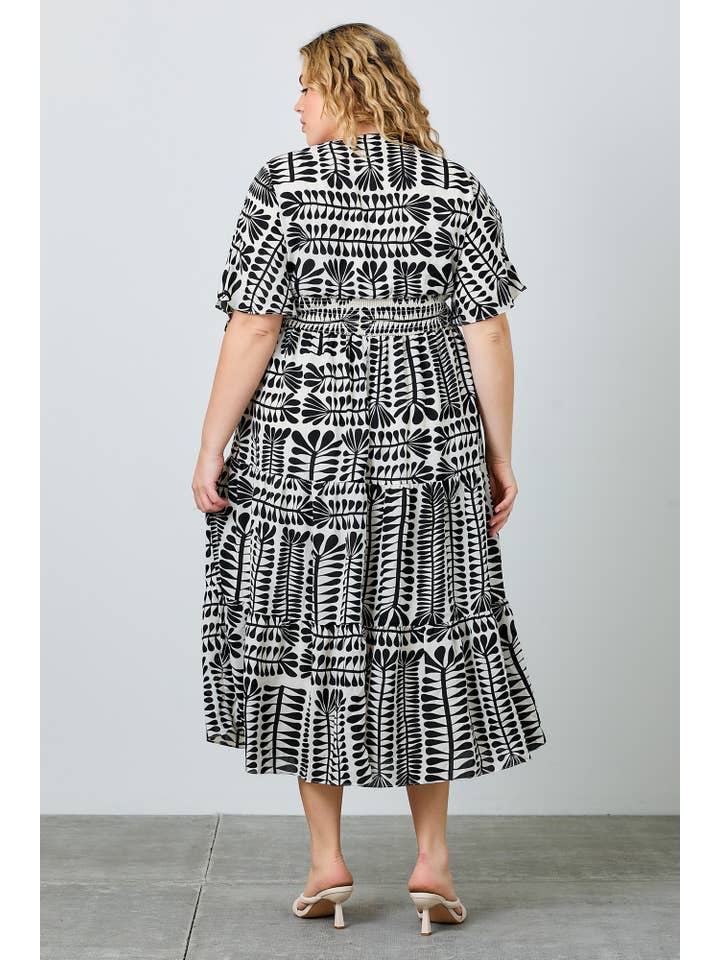 Baevely by Wellmade USA - Wholesale Dress - Women's - (PLUS SIZE) Plant Printed Maxi Dress