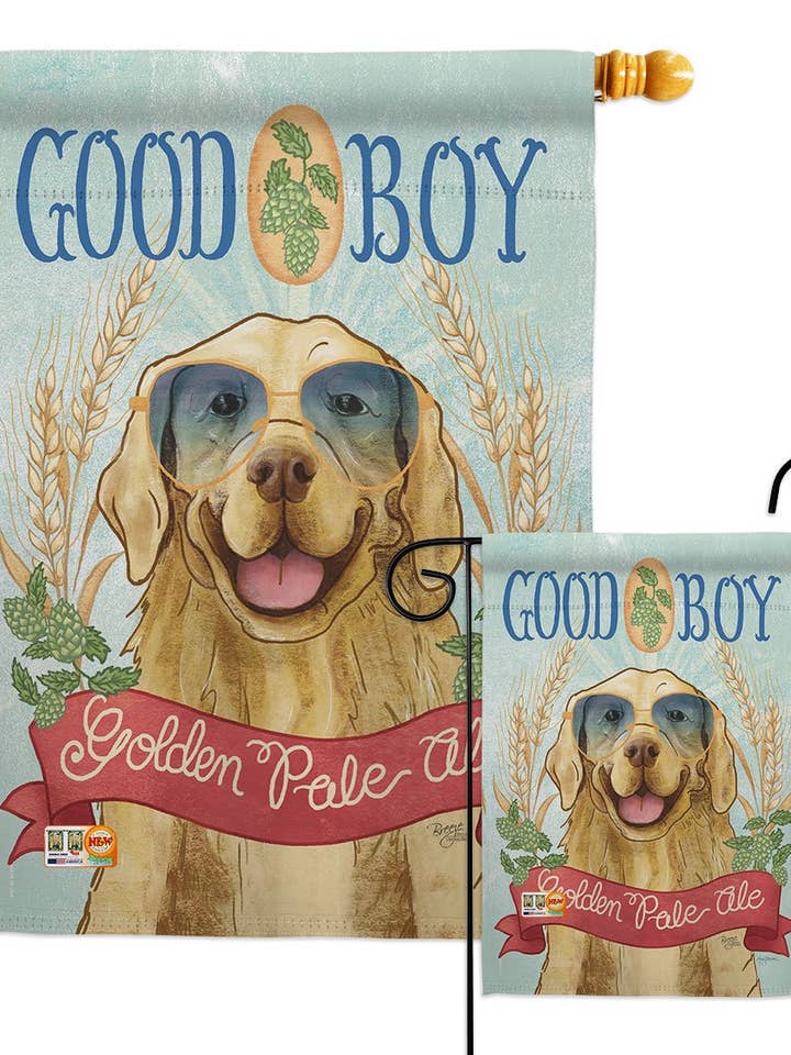 Golden Pale Ale Animals Dog Beer Decor Flag for wholesale by Two Group Flag Co