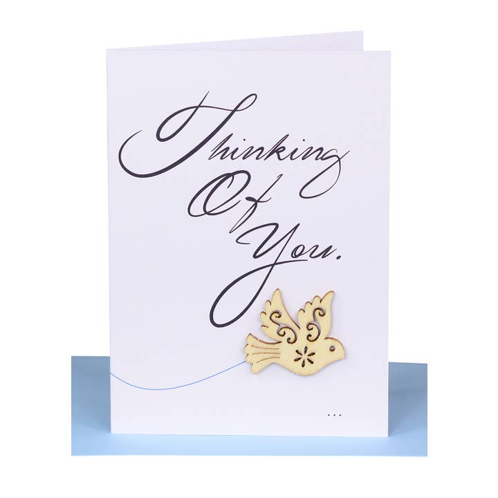 Wholesale Sympathy Greeting Card - Wooden Patterned Dove for wholesale by Lil's Cards