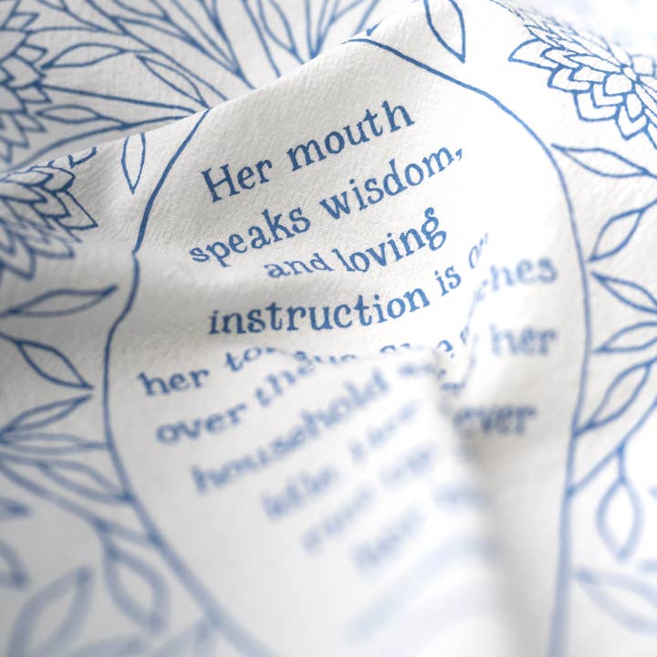 Little Things Studio - Wholesale Tea Towel - Call Her Blessed Scripture Tea Towel