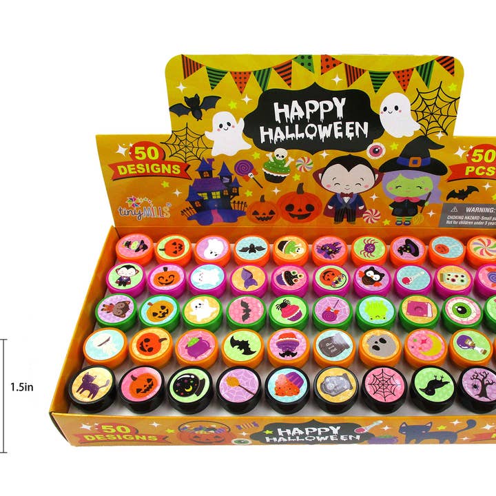 Tiny Mills - Wholesale Rubber/Decorative Stamp - Kids & Baby - 50 Pcs New Spooky Halloween Stampers for Kids 8