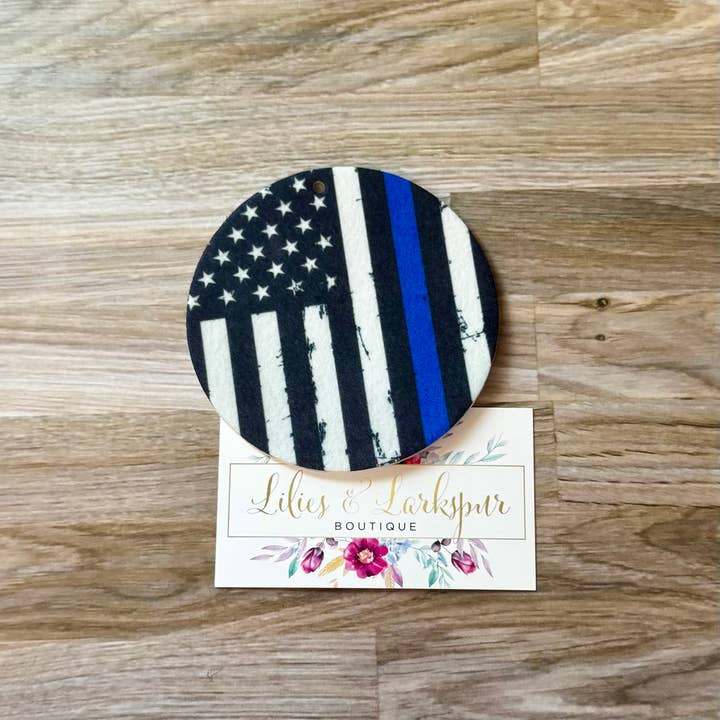 Lilies & Lark Boutique - Wholesale Car Freshener - Unisex - Title: Thin Blue Line Car Air Fresheners - Back the Blue Law1
