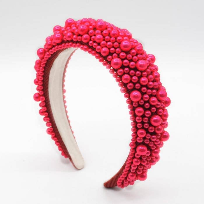 PEACH ACCESSORIES - Wholesale Fashion Headband - Women's - Chunky Pearl Headband HA7324