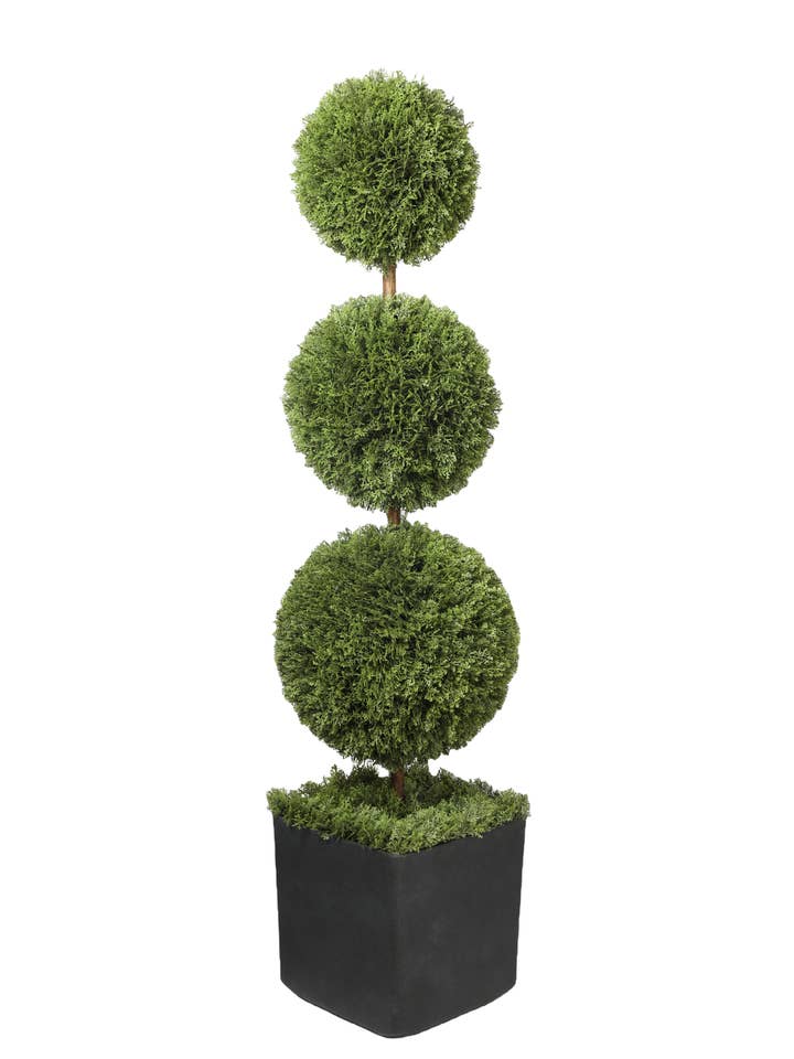 CEDAR TRIPLE BALL IN POT, UV PROOF, 61.02", GREEN for wholesale by Select Artificials, Inc.