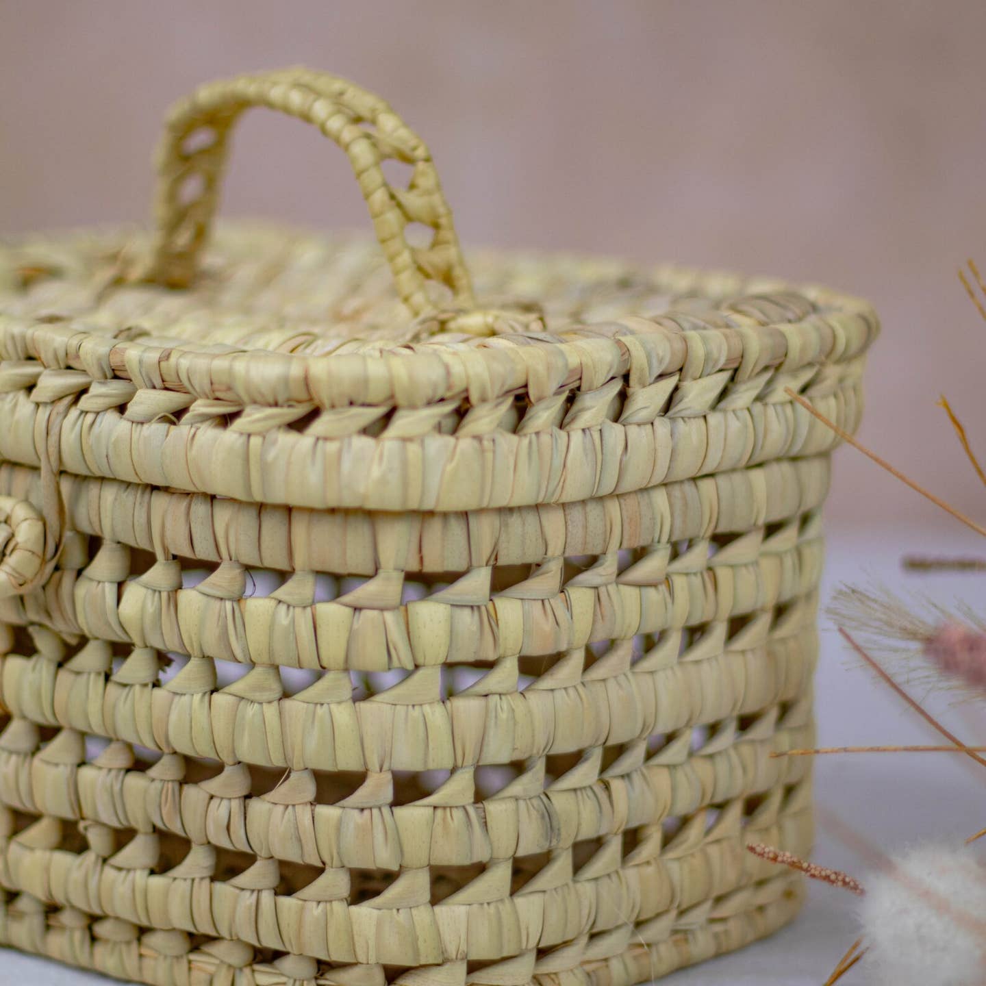 HandHappiness – Engroshandel Kurv – Flettet rattan opbevaringskurv, lille kurv i flet.2