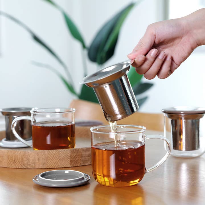 Viva | Espro | Liiton - Wholesale Coffee Mug - Minimaâ„¢ Eva Glass Mug & Porcelain Lid w/ Infuser